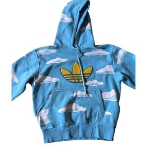 Adidas x The Simpsons Cloud Hoodie in clear sky blue with yellow logo